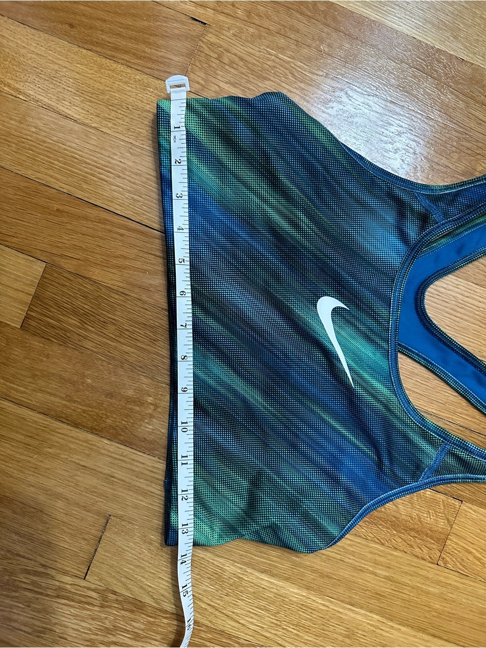 Nike Blue-Green Printed Racerback Sports Bra - Picture 2 of 4